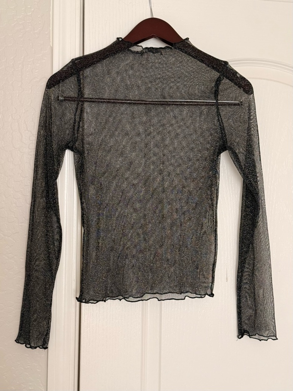 Zara Black Sheer Mesh Long Sleeve Top | Size M | Lightly Worn